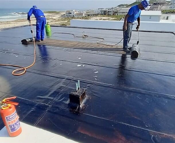 Waterproofing roofs of Yzerfontein home